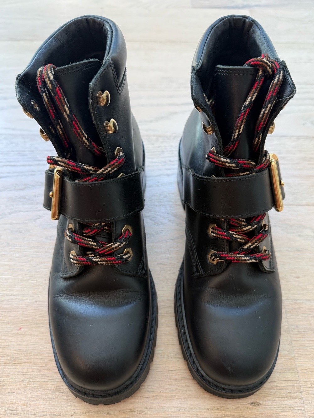 Sandro Paris Lace Up Buckle Combat Ankle Boots Size 39